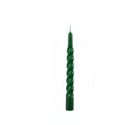 Bougies laquées tortillon Ø 2,2 cm H. 21 cm - 3 pièces - Vert foncé