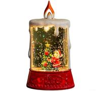 Bougies LED boule à neige de Noël, lampe bougie LED à piles, avec scintillements remplis d'eau, décoration de table pour ambiance de fêtes (Sapin de Noël Fille)