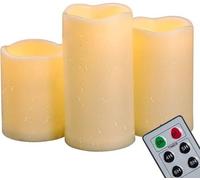 Bougies LED d'extérieur en forme de colonne avec minuterie et grande batterie, bougies artificielles en plastique sans flamme et scintillantes pour terrasse extérieure