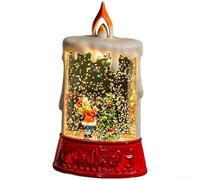 Bougies LED en forme de boule à neige de Noël, fonctionne à piles, avec paillettes remplies d'eau, décoration de table pour ambiance de vacances (garçon arbre de Noël)