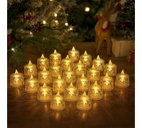 Bougies Led Flamme Vacillante, Petite Bougie Chauffe Plat LumièRe Chaude Petite LumièRe Led à Pile Bougie, Bougies Sans Flamme Mini pour Les Mariages, Les FêTes Halloween Noël (C-24PCS)