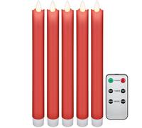 Bougies LED - GOOBAY - 53943 - Lot de 5 - Télécommande - Cire véritable - Rouge