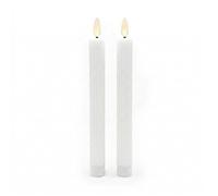 Bougies LED Relaxdays lot de 2 H x D : 25 x 2 cm flamme vacillante cire véritable rainures sans flamme blanc