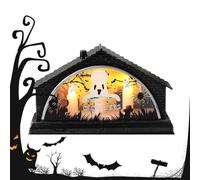 Bougies Lumineuses D'Halloween Décoration Maison Résine LED Sans Flamme | Décorations D'Halloween Pour L'Intérieur Pour Mariage Extérieur Intérieur Fête Automne Demande Mariage Shower Maison Salle