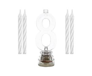 Bougies Lumineuses LED Chiffre 8 - Blanc - Taille Unique