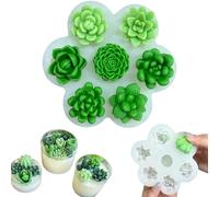 Bougies moules en silicone forme de fleur 3D pour fabrication de savon, bougies, gâteaux, bonbons, pâtisserie, dessert DIY Superbe Cadeau Fait à la Main (succulente)