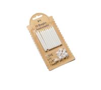 Bougies - NO NAME - 10 Bougies Pailletées - 6 cm - Bobèches blanches - Intérieur anniversaire