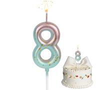 Bougies Numéro D'anniversaire 8, 5cm Bougie D'anniversaire pour Gâteau | Bougies D'anniversaire en 3D, Décorations de Anniversaires Gâteaux pour Enfants Adulte