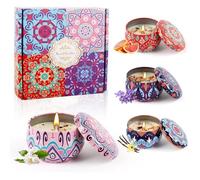 Bougies Parfumées Cadeau pour Femme,Lot de 4 Bougies D'Aromathérapie en Cire de Soja Parfumée Naturelle,Ambiance Romantique