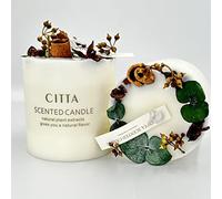Bougies parfumées en cire de soja à la verveine citronnelle - 300 g, parfum durable, cadeau pour femme, décoration d'intérieur