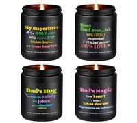 Bougies Parfumées pour Hommes, Set de 4 Bougies pour Papa, Bougies En Cire de Soja 28 Oz pour La Maison - Bois de Lavande/Fumée & Vanille/Chêne Vintage/Cuir, pour Papa, Anniversaire, Fête Des Pères