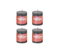 Bougies pilier rustiques Shine 4 pcs 80x68 mm Gris orageux