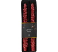 Bougies pointues en paraffine 25cm en forme de sapin, lot de 2, rouge Noël
