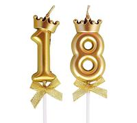 Bougies pour 18e Anniversaire, Bougies Or Rose en Forme de Chiffre 18, Décoration de Gâteaux, Convient aux Hommes et aux Femmes, Décorations D'anniversaire et D'anniversaire de Mariage