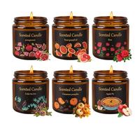 Bougies pour la maison parfumées, coffret cadeau de 6 bougies parfumées pour femme, bougie en cire de soja de 600 ml, parfumée et durable 150 heures, cadeau d'aromathérapie pour elle, pour
