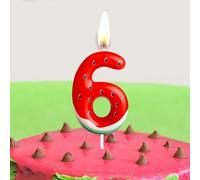 Bougies thème pastèque avec les chiffres 0-9, pour anniversaire, anniversaire, 1er anniversaire, décoration de gâteau aux fruits 7,5,9,2,3,4,6,8,1,0Cire