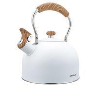 KINGHOFF KH-1860 Bouilloire sifflante en acier à induction Blanc mat 2,5 l