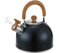 Bouilloire 3 L inox noire avec sifflet puissant inox