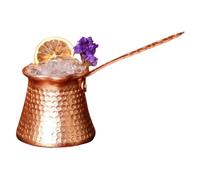 Bouilloire à café arabe - Brasseur à large bouche en laiton, marmite traditionnelle, récipient à verser lisse, pot de service rétro | Bouilloire à café en laiton à large bouche avec construction