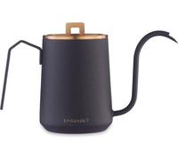 Bouilloire à café en acier inoxydable de 600 ml à col de cygne avec bec verseur long et fin - Rose Gold Black