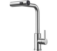 Bouilloire à eau haute pression télescopique avec douchette, mitigeur pivotant à 360° àd'une seule main, 3 fonctions de chauffage, acier inoxydable