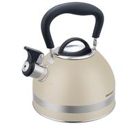 Bouilloire à gaz en acier inoxydable 1,8 L, petite, compatible induction, beige,