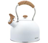 Bouilloire à gaz en acier inoxydable 2,5 L, compatible induction, blanc mat KING