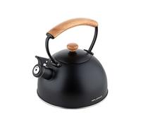 Bouilloire à Induction Théière Sifflet 2,3L Acier Inox. Poignée en Bois, Florina, Wooden, , Noir Noir G
