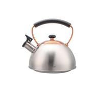 Bouilloire à Induction Théière Sifflet 2,3L Acier Inox. Retro, Poignée Cool I-Bronze Inox/ Bronze
