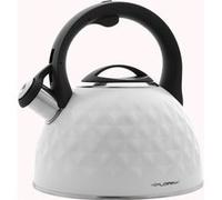 Bouilloire à Induction Théière Sifflet 2,5L Acier Inox., Design Moderne, Florina, Diamond, , Blanc Blanc G