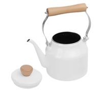Bouilloire à Sifflet Émaillée Blanche 2,3 L pour Cuisinière | Usage Restaurant ou Bureau, Compatible Gaz et Induction, Alerte Automatique à L’ébullition, Grand Volume