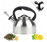 Bouilloire à sifflet en Acier Inoxydable 2,5 L Induction Gaz Argenté