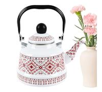 Bouilloire à thé 2,5 l Casserole d'eau émaillée rétro | Théière pour cuisine, camping, jardin, terrasse, pelouse, maison, dortoir, appartement, pique-nique