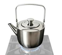 Bouilloire à thé en acier inoxydable Théière bouillante en métal de 1,3 l | Bouilloire pour bureau, maison, cuisine, appartement, dortoir, restaurant, voyage, camping