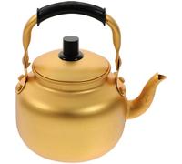 Bouilloire à Thé en Alliage D'aluminium 0,75 L, Poignée Anti-brûlure | Couleur Or, Conduction Thermique, Rangement Facile, Usage Domestique, Format Compact