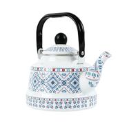 Bouilloire à thé en émail de 2,5 L - Théière vintage sur cuisinière, chaudière à eau sifflante rétro | Bouilloire enduite d'émail, pot de cuisinière résistant à la chaleur, théière de grande c