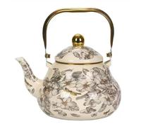 Bouilloire À Thé En Émail Vintage 1,5 L, Théière Florale Libellule | Ergonomique, Pot De Décoration De Cuisine Rétro For Cuisinières À Gaz, À Induction Et Électriques(D)