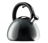KADAX Bouilloire sifflante en acier inoxydable de 3 l - Bouilloire rétro en 3 couleurs différentes - Avec effet ombré - Gris