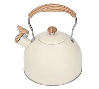 Bouilloire à Thé Sifflante, Bouilloire en Acier Inoxydable 2,5 L avec Poignée en Bois Bouilloire à Sifflet Puissant pour Cuisinières électriques, à Gaz, électriques en Céramique, à Induction et Halogè