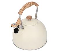 Bouilloire à thé Sifflante en Acier Inoxydable Watercass à Induction, 2,5 L, avec Poignée en Bois Optique, Chaudière à Flûte pour Plaque à Induction, Cuisinière à Gaz, Hottes en