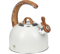 Bouilloire avec sifflet - Bouilloire de cuisine - Pour faire bouillir l'eau - Compatible avec toutes les sources de chaleur - Capacité de 3 litres - Couleur crème