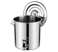 Bouilloire de brassage en acier inoxydable avec couvercle et robinet, grande capacité pour la cuisson du vin, de la soupe, du lait