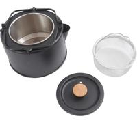 Bouilloire de camping - Bouilloire 1 l - Acier inoxydable - Portable - Pour café et thé - Pour 2 à 3 personnes - Noir
