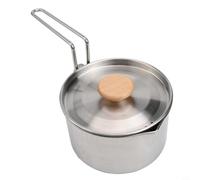 Bouilloire de voyage légère 1 litre en acier inoxydable pour randonnée, alpinisme, pêche, feu de camp, réchaud pour une utilisation sur le dessus