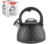 Bouilloire DOPWii en acier inoxydable pour plaques à induction, modèle « flûte », noire, neuve, 2,5 L