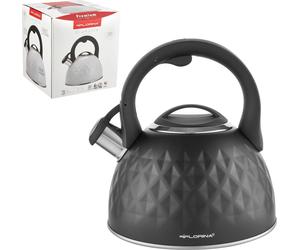 Bouilloire DOPWii en acier inoxydable pour plaques à induction, modèle « flûte », noire, neuve, 2,5 L