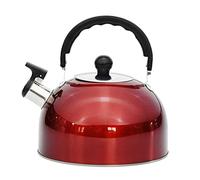 Bouilloire Électrique de Camping en Acier Inoxydable, 3 L, Sifflante, pour Induction, Randonnée, Cuisine, Barbecue, Rouge