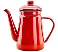 Bouilloire émaillée à la main 1,1L - SODIAL - Rouge - Socle 360 degrés - Fonction maintien au chaud