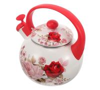 Bouilloire Émaillée Rouge 2,2 L Anse Confortable Cuisine | Design Élégant et Touche Artistique, Renforcée, Usage Domestique, Prise en Main Agréable