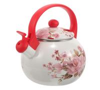 Bouilloire Émaillée Rouge 2,2 L, Design Élégant, Poignée Confortable | Usage Domestique, Renforcée, Prise en Main Aisée, Finition Artistique, Capacité 2,2 L, Rouge